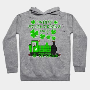 St. Patrick's Day Steam Train Model Railroad Enthusiast Hoodie